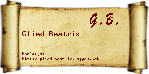 Glied Beatrix névjegykártya